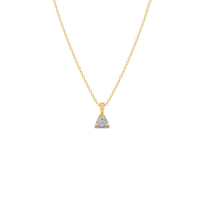 Half Bezel & Claw Prong Set Trillion Shape Solitaire Pendant Necklace