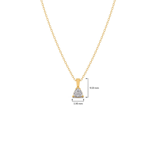 Half Bezel & Claw Prong Set Trillion Shape Solitaire Pendant Necklace
