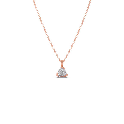 Half Bezel Set Trillion Cut Solitaire Pendant Necklace