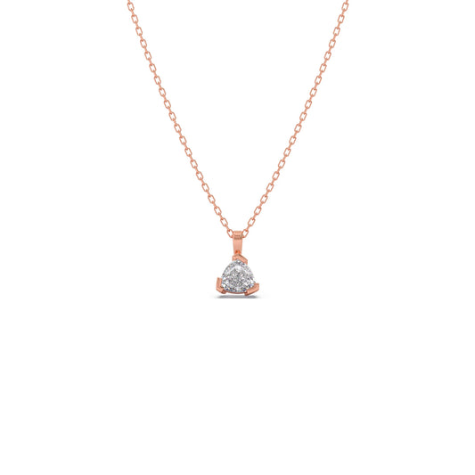 Half Bezel Set Trillion Cut Solitaire Pendant Necklace