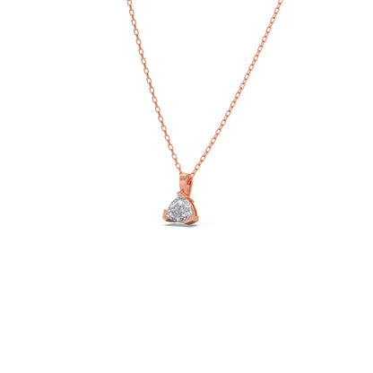 Half Bezel Set Trillion Cut Solitaire Pendant Necklace