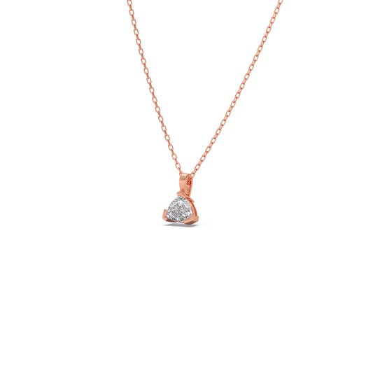 Half Bezel Set Trillion Cut Solitaire Pendant Necklace
