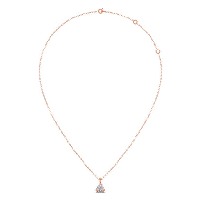 Half Bezel Set Trillion Cut Solitaire Pendant Necklace