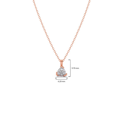 Half Bezel Set Trillion Cut Solitaire Pendant Necklace
