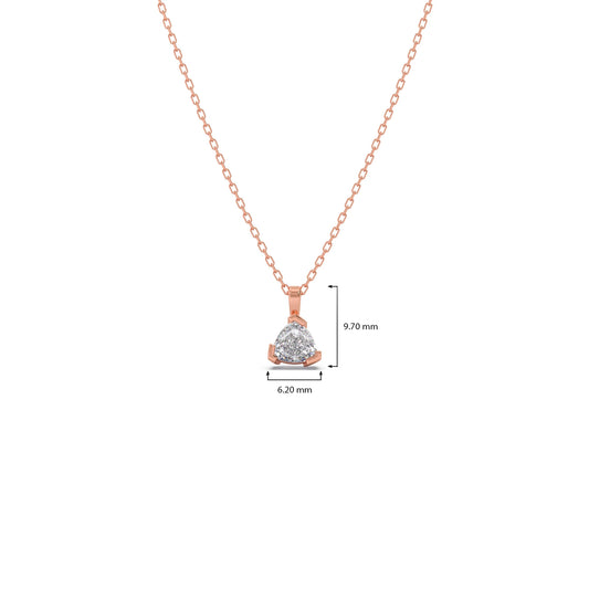 Half Bezel Set Trillion Cut Solitaire Pendant Necklace