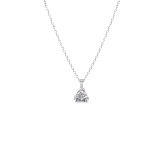 Half Bezel Set Trillion Cut Solitaire Pendant Necklace