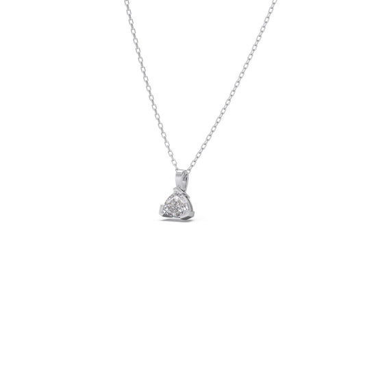 Half Bezel Set Trillion Cut Solitaire Pendant Necklace