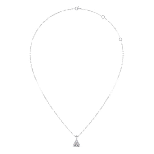 Half Bezel Set Trillion Cut Solitaire Pendant Necklace