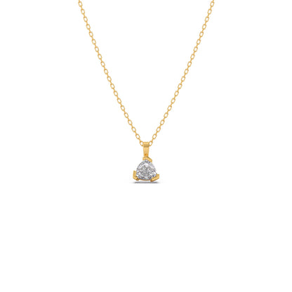 Half Bezel Set Trillion Cut Solitaire Pendant Necklace