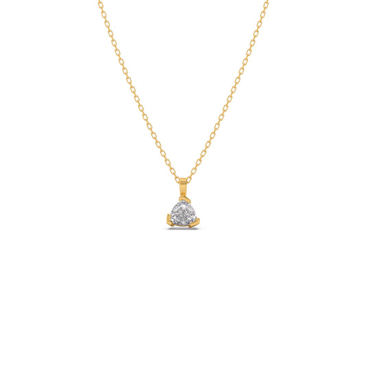 Half Bezel Set Trillion Cut Solitaire Pendant Necklace