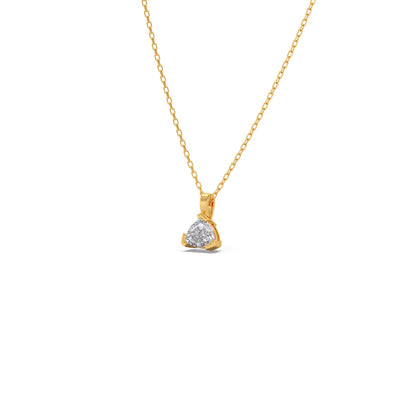Half Bezel Set Trillion Cut Solitaire Pendant Necklace