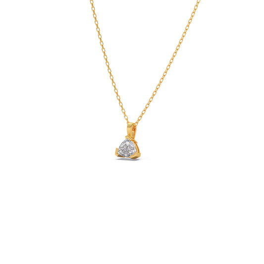 Half Bezel Set Trillion Cut Solitaire Pendant Necklace