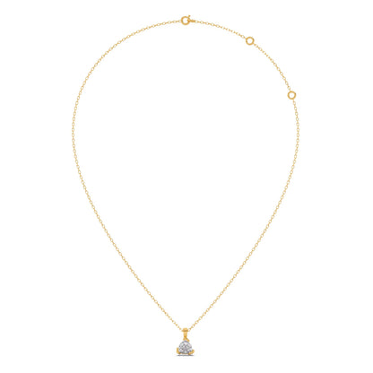 Half Bezel Set Trillion Cut Solitaire Pendant Necklace