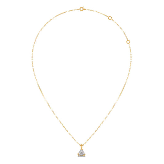 Half Bezel Set Trillion Cut Solitaire Pendant Necklace
