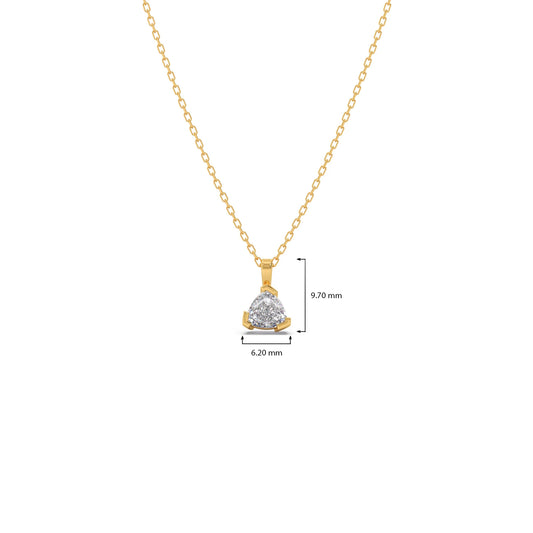Half Bezel Set Trillion Cut Solitaire Pendant Necklace