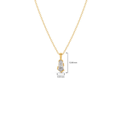 Half Bezel Set Smallitaire Pin Shape Diamond Pendant Necklace