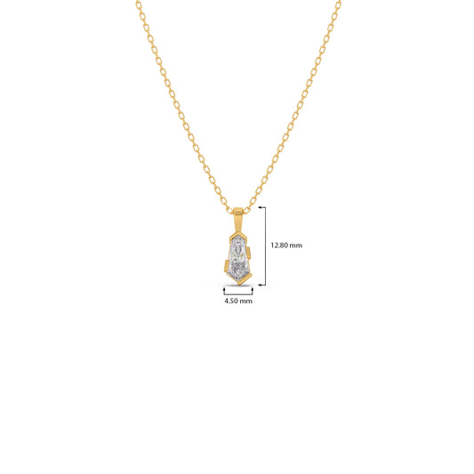 Half Bezel Set Smallitaire Pin Shape Diamond Pendant Necklace