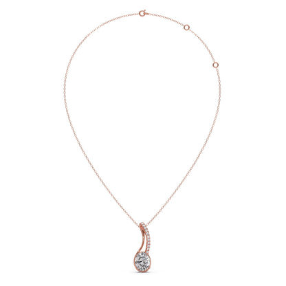 Elegant Oval Diamond Drop Pendant