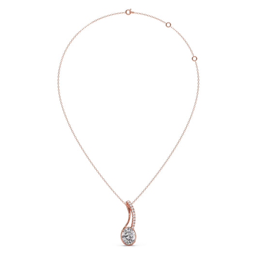Elegant Oval Diamond Drop Pendant