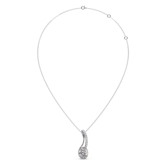 Elegant Oval Diamond Drop Pendant
