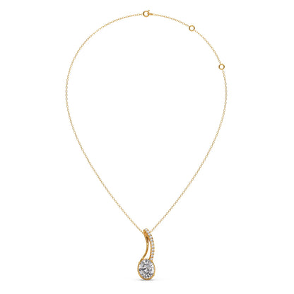 Elegant Oval Diamond Drop Pendant