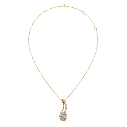 Elegant Oval Diamond Drop Pendant