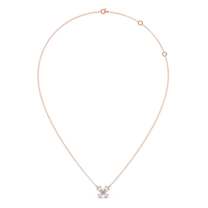 Pear-Cut Diamond Floral Necklace – 8mm