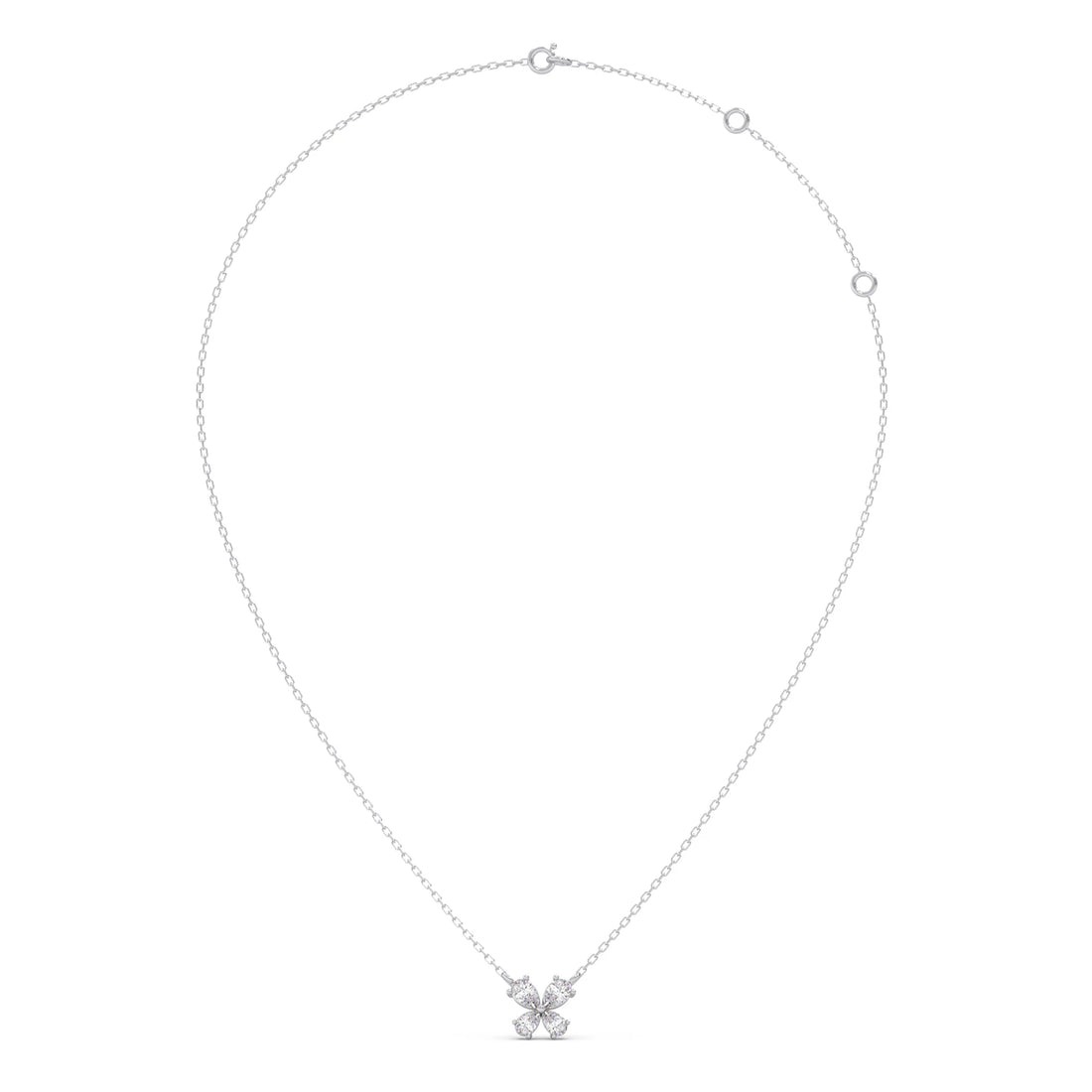 Pear-Cut Diamond Floral Necklace – 8mm