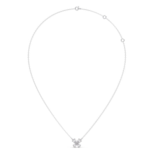 Pear-Cut Diamond Floral Necklace – 8mm