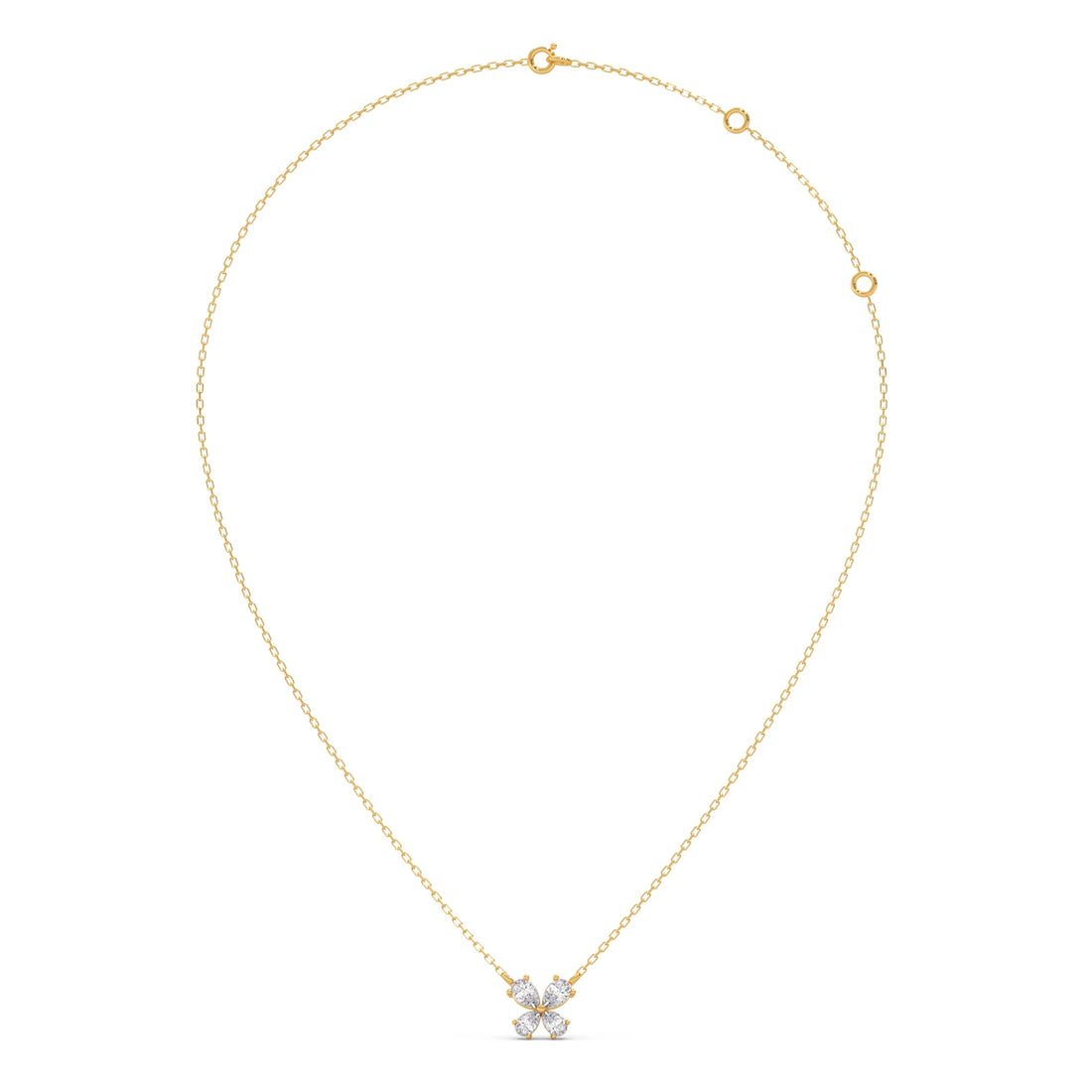 Pear-Cut Diamond Floral Necklace – 8mm