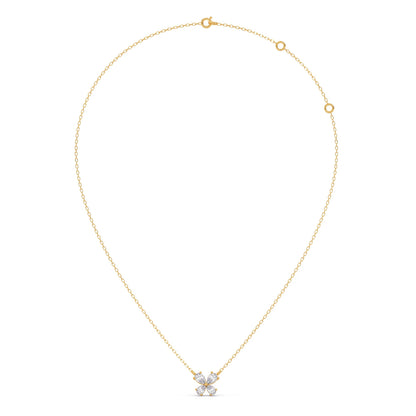 Pear-Cut Diamond Floral Necklace – 8mm