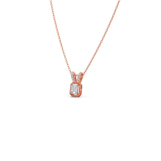 Emerald-Cut Diamond Accent Pendant Necklace