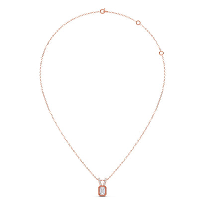 Emerald-Cut Diamond Accent Pendant Necklace