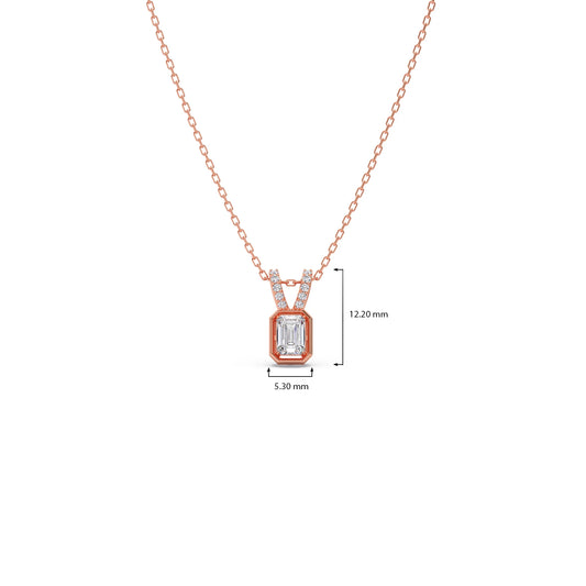 Emerald-Cut Diamond Accent Pendant Necklace