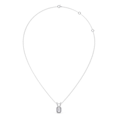 Emerald-Cut Diamond Accent Pendant Necklace