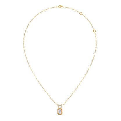 Emerald-Cut Diamond Accent Pendant Necklace