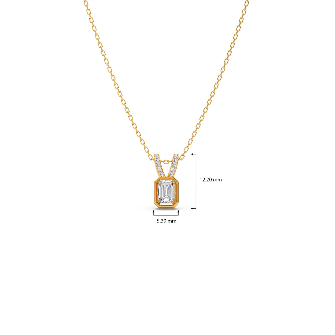 Emerald-Cut Diamond Accent Pendant Necklace