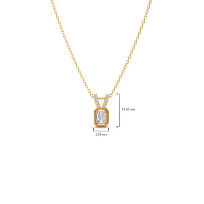 Emerald-Cut Diamond Accent Pendant Necklace