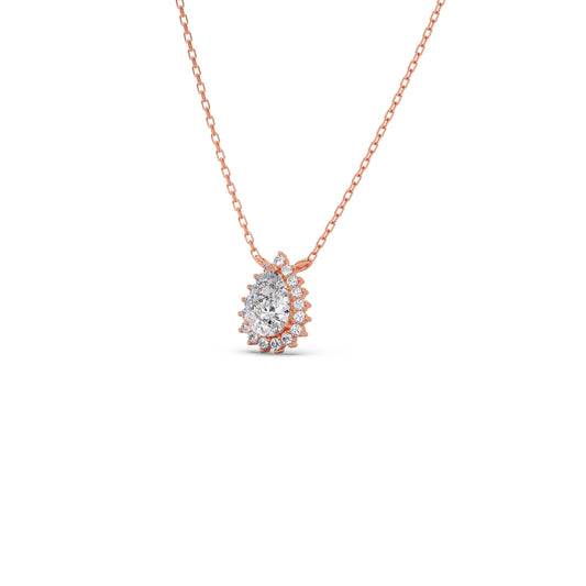 Pear-Shaped Solitaire Pendant Necklace – 7.4x5mm