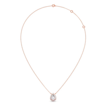 Pear-Shaped Solitaire Pendant Necklace – 7.4x5mm