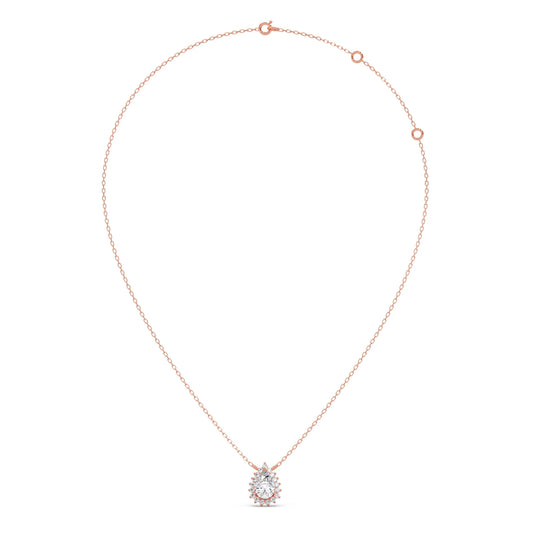 Pear-Shaped Solitaire Pendant Necklace – 7.4x5mm