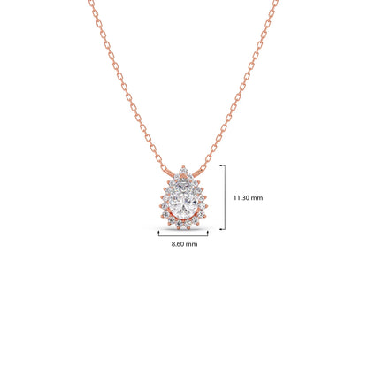 Pear-Shaped Solitaire Pendant Necklace – 7.4x5mm