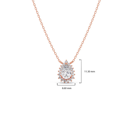 Pear-Shaped Solitaire Pendant Necklace – 7.4x5mm