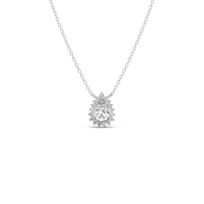 Pear-Shaped Solitaire Pendant Necklace – 7.4x5mm