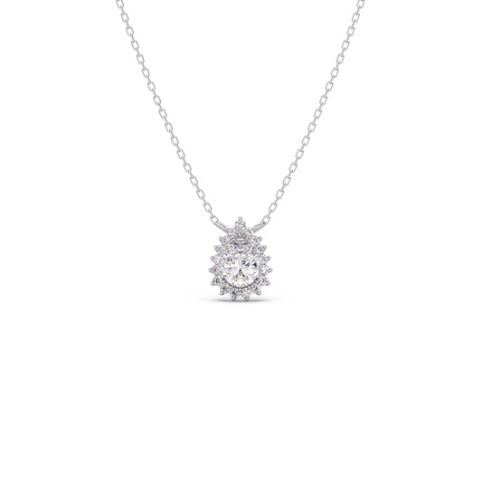 Pear-Cut Diamond Pendant Necklace