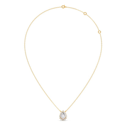 Pear-Shaped Solitaire Pendant Necklace – 7.4x5mm