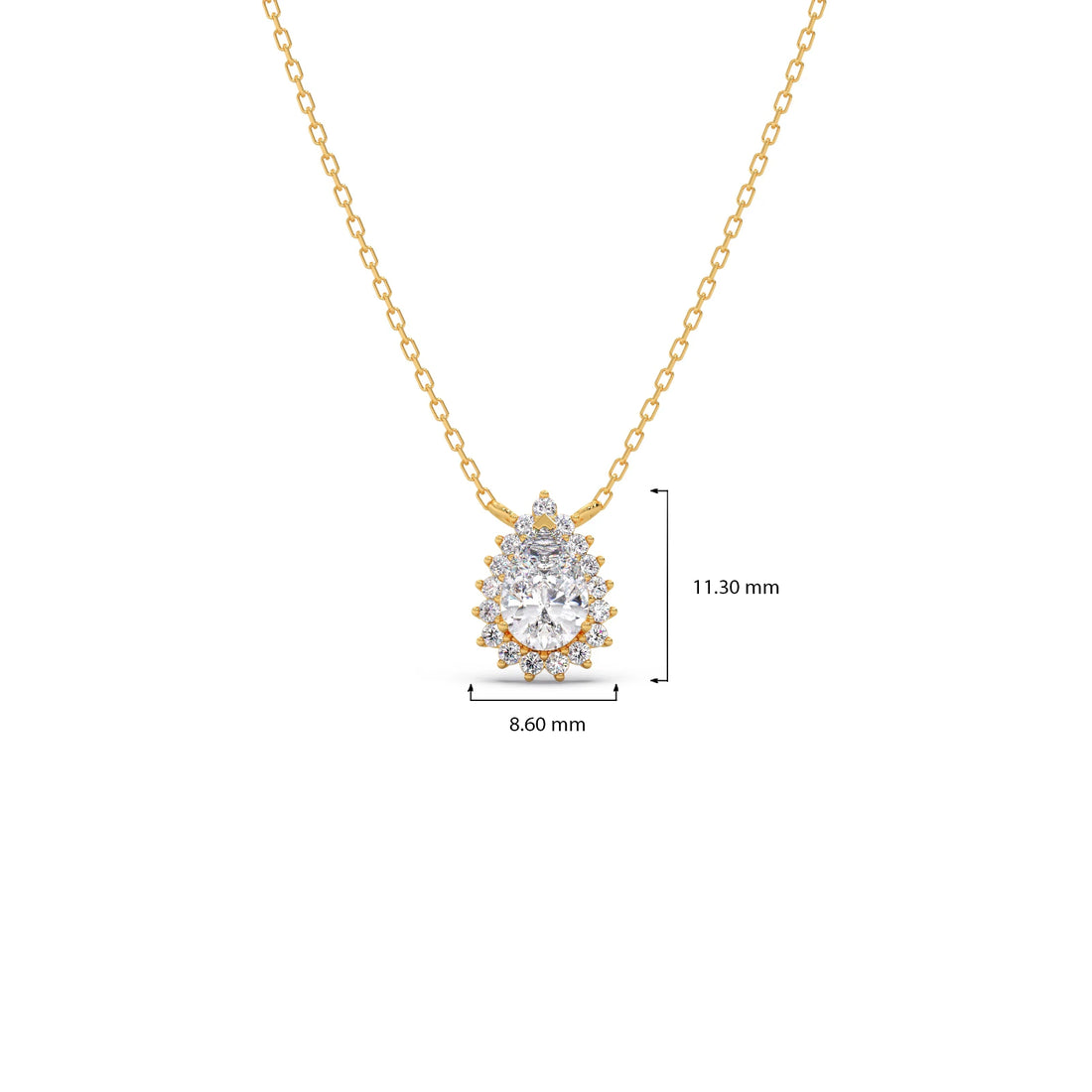 Pear-Shaped Solitaire Pendant Necklace – 7.4x5mm
