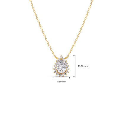 Pear-Shaped Solitaire Pendant Necklace – 7.4x5mm