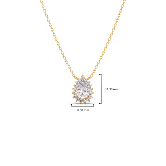 Pear-Shaped Solitaire Pendant Necklace – 7.4x5mm