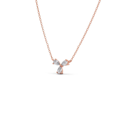 Triple Pear Diamond Cluster Necklace